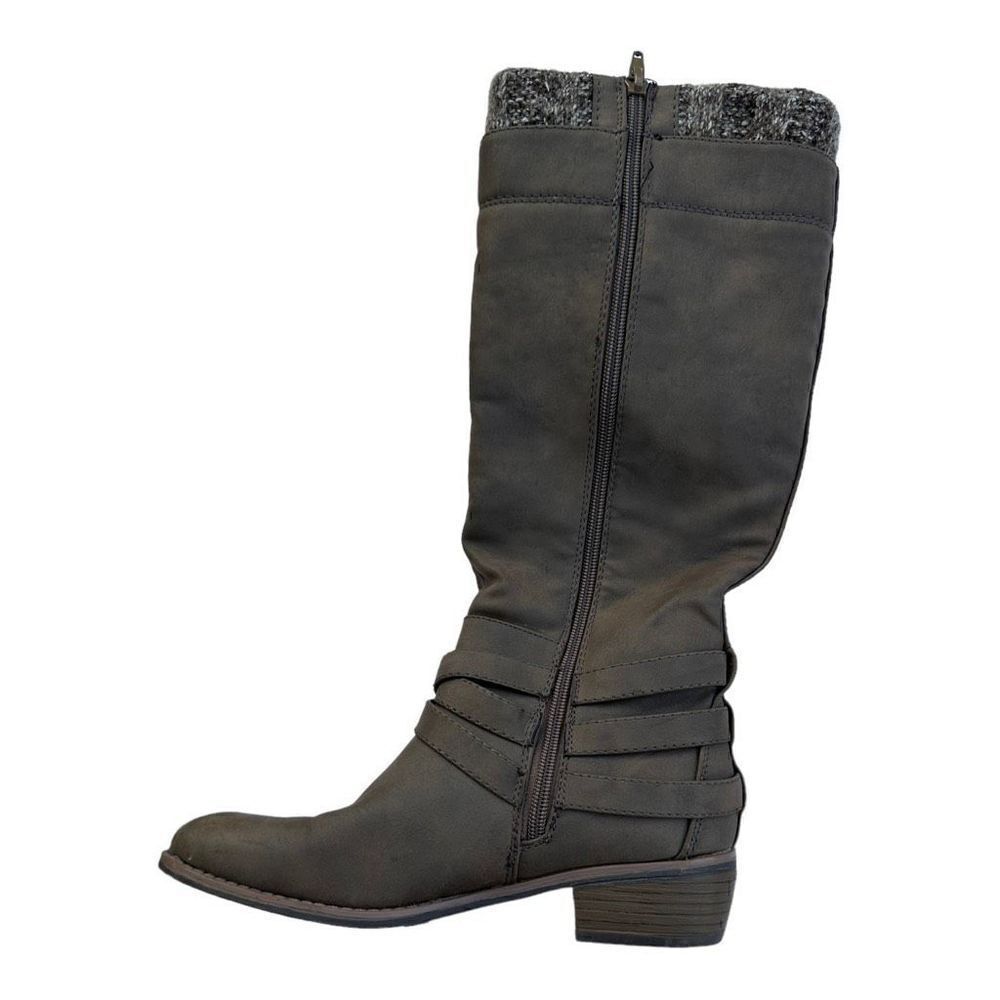 Shoe Dazzle Akasha Knee High Women’s Zip Boots Grey Size 6 View 3
